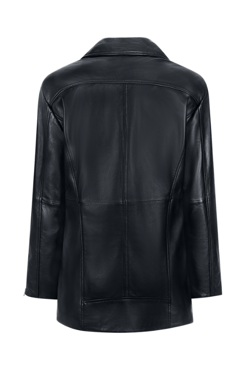 Biker-Style Lamb Nappa Leather Jacket