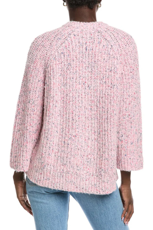 Autumn Cashmere Shaker 3/4 Sleeve Hi Lo Crew