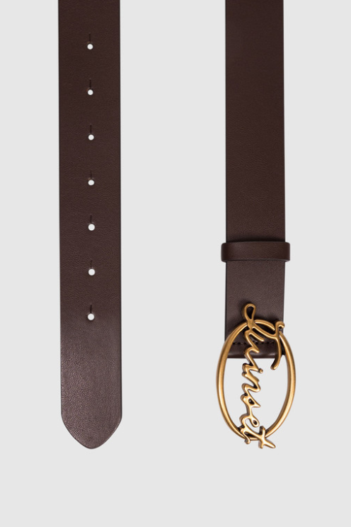 Logo Buckle Leather Belt