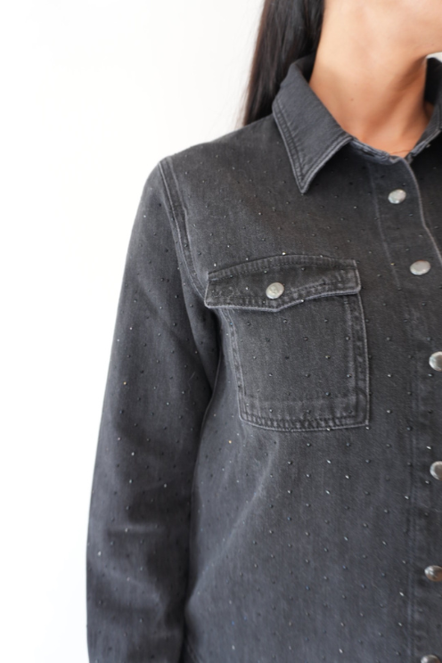 Rhinestone Denim Shirt