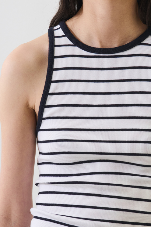 Modal Cotton Stripe Rib Tank