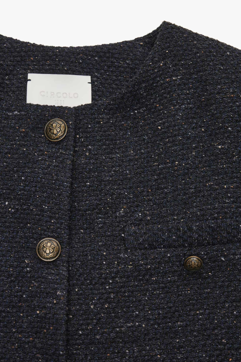 Cropped Wool Blend Jacket