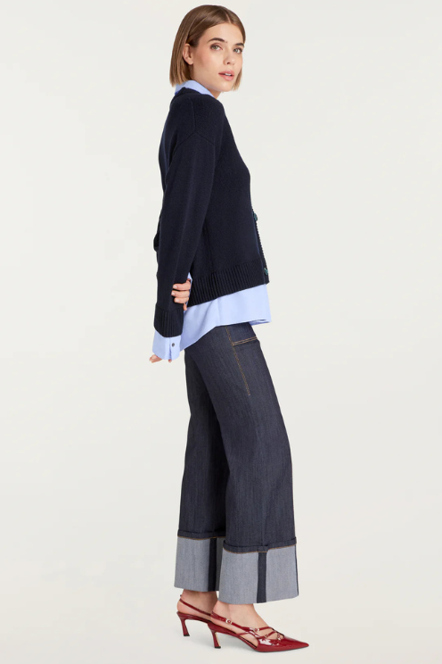 Megan Navy Pullover