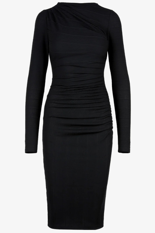 Ruched Knit Midi Dress