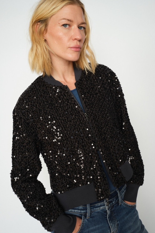 Sequin Bomber Jacket