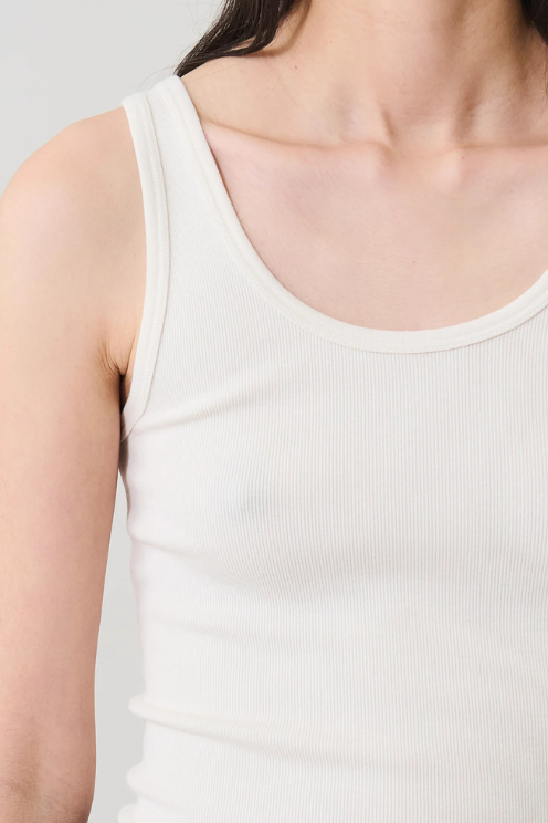 Pima Cotton Stretch Scoop Neck Rib Tank