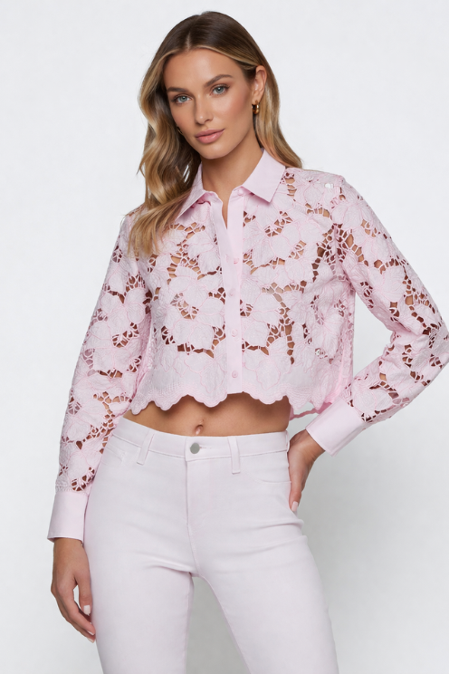 Seychelle Cropped Eyelet Blouse