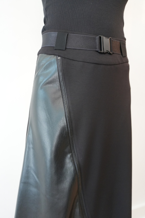 Faux Leather Midi Skirt