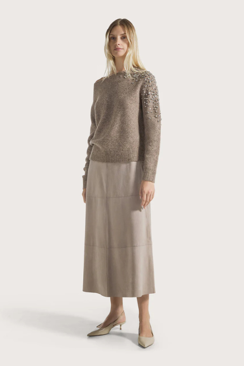 Beaded Wool-Alpaca Sweater