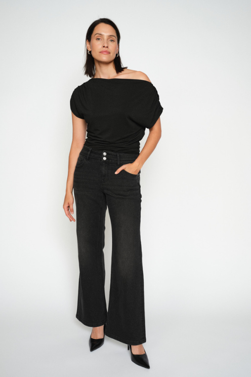 Shimmering Off-Shoulder Top