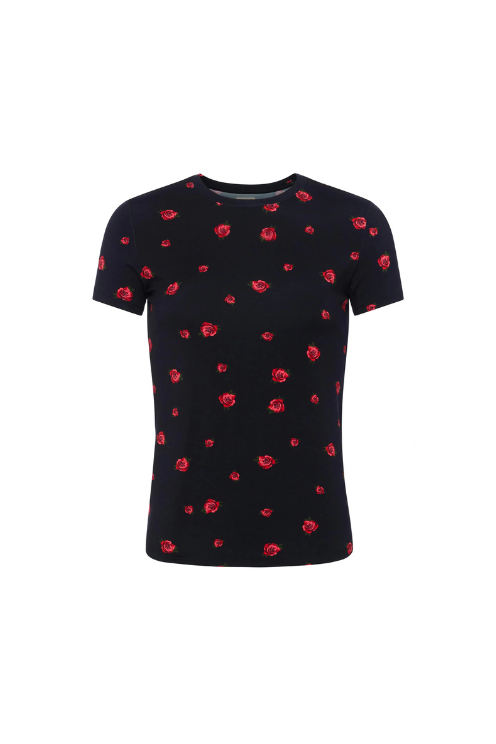 Ressi Fitted Tee - Rose Embroidery