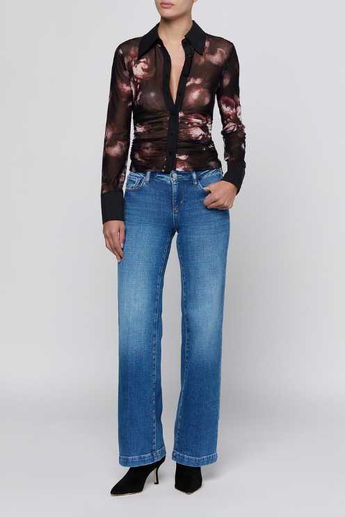 Isola Long Sleeve Mesh Button Up