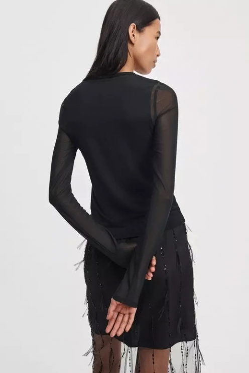 Luca Shadow Mesh Sleeve Top
