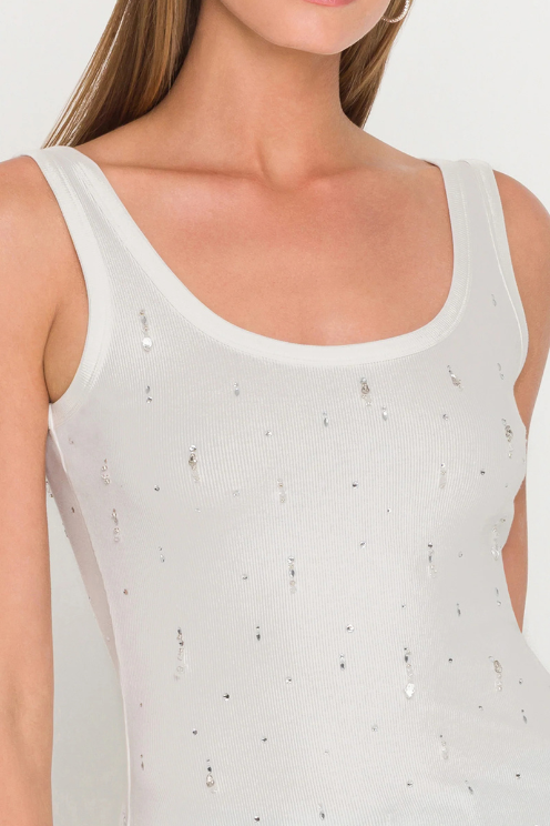 Evita Crystal Embellished Tank