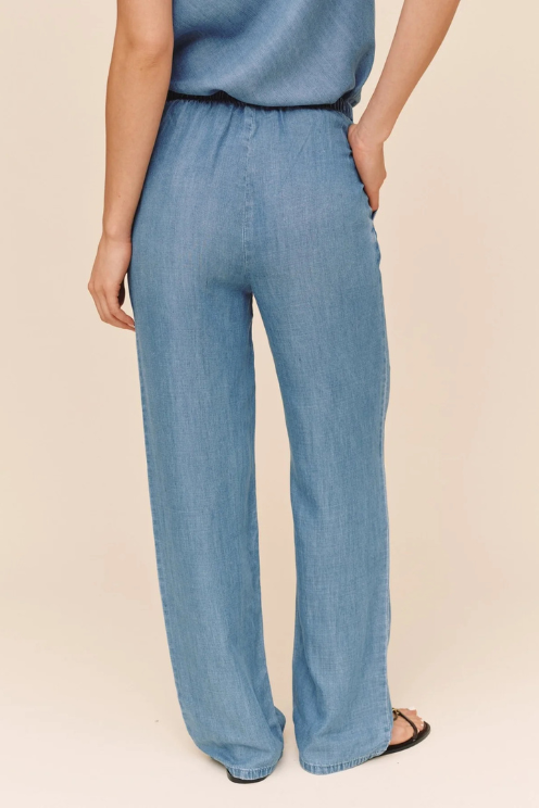 Wide Leg Drawstring - Indigo Harbor Wash