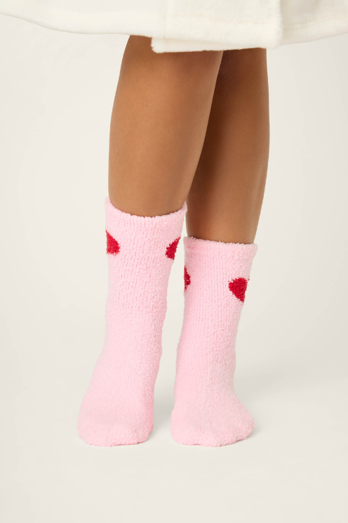 Heart Print Socks with Grippers
