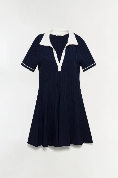 Page Knit Polo Mini Dress