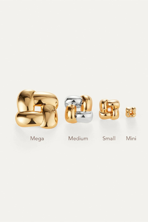 Mini Woven Square Earrings