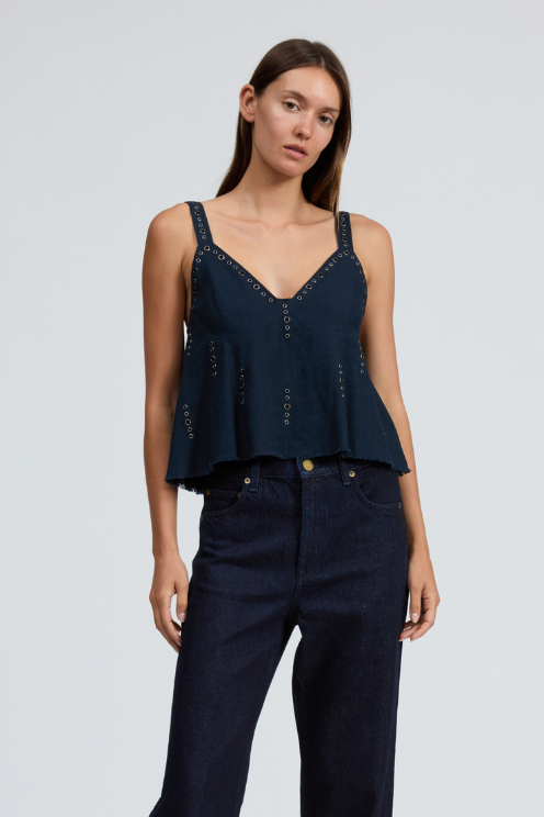 Aubrey Grommet Linen Tank