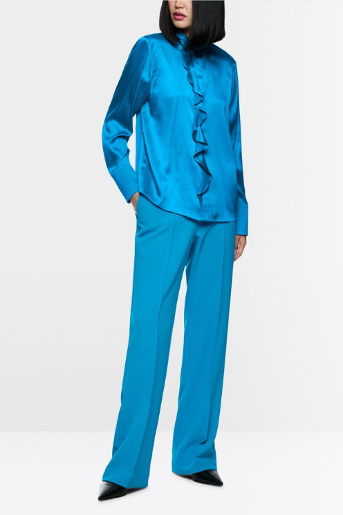 Silk Blouse with Flounce