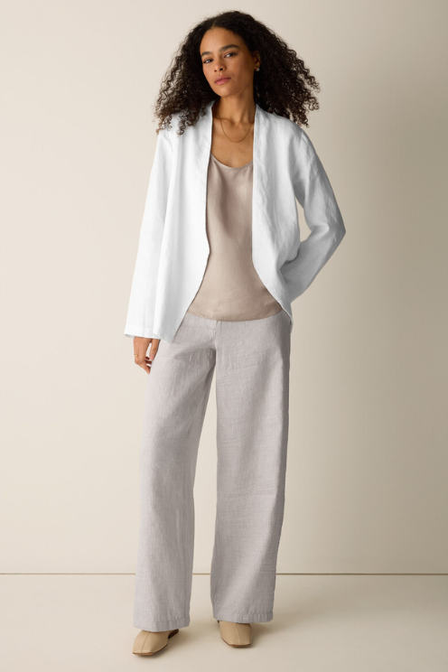 Heavy Organic Linen Angled Jacket
