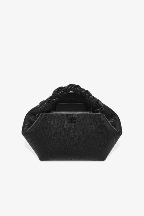 Black Grained Small Bou Bag