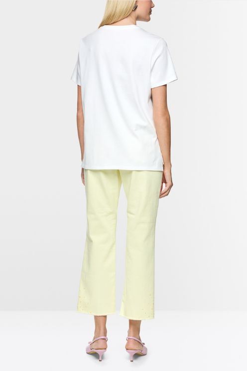 Stretch Cotton Embellished Tee