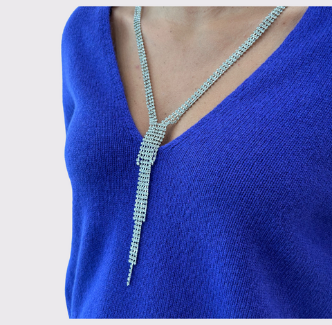 Vanise V Neck Sweater with Chain Detail