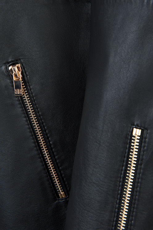 Biker-Style Lamb Nappa Leather Jacket