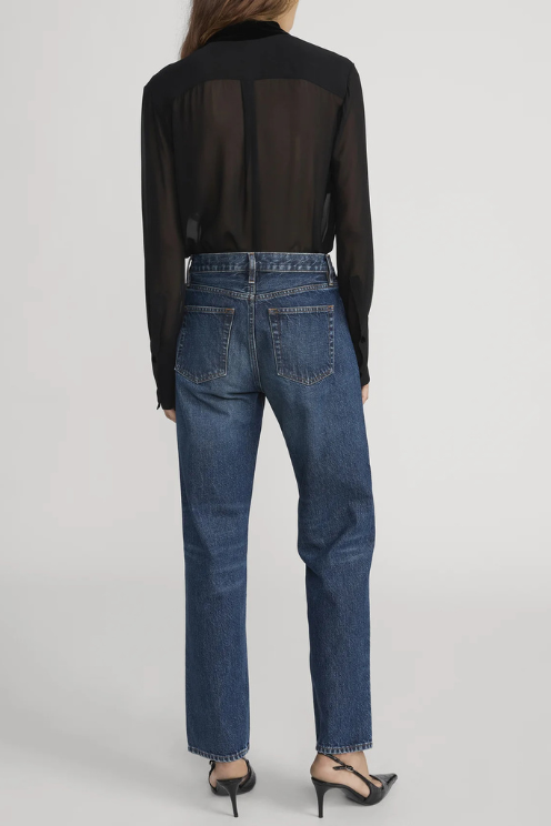 Velvet Trim Blouse