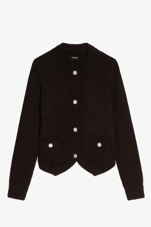 Westia Chocolate Cashmere Cardigan