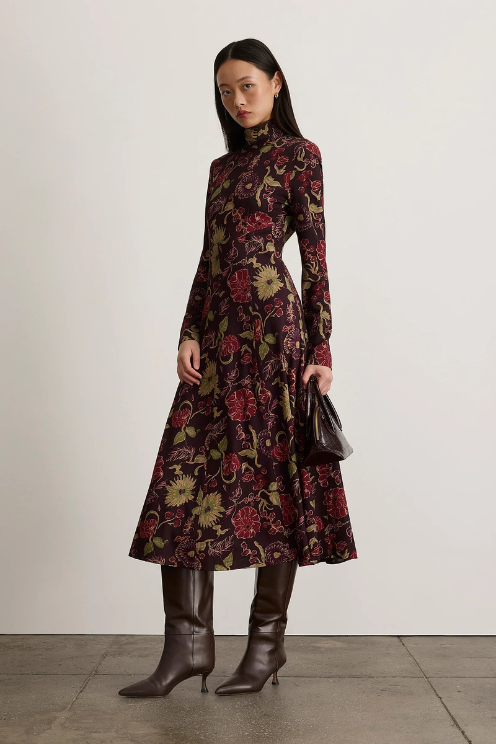 Thea Dress - Dark Fig Floral