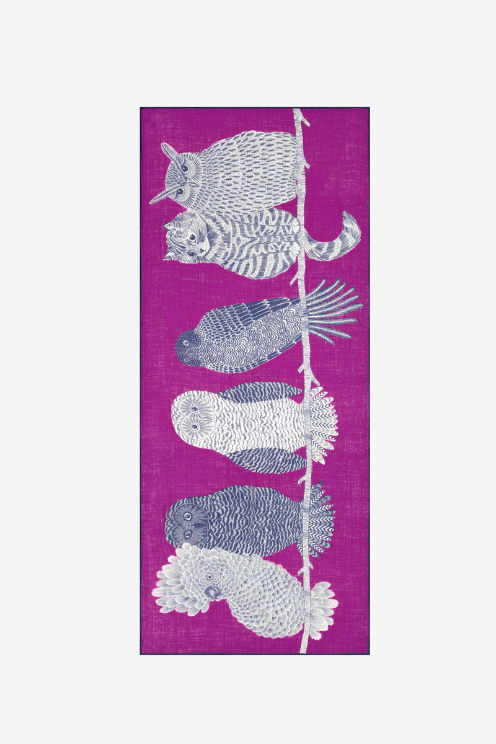 Chouette Wool Scarf – Purple