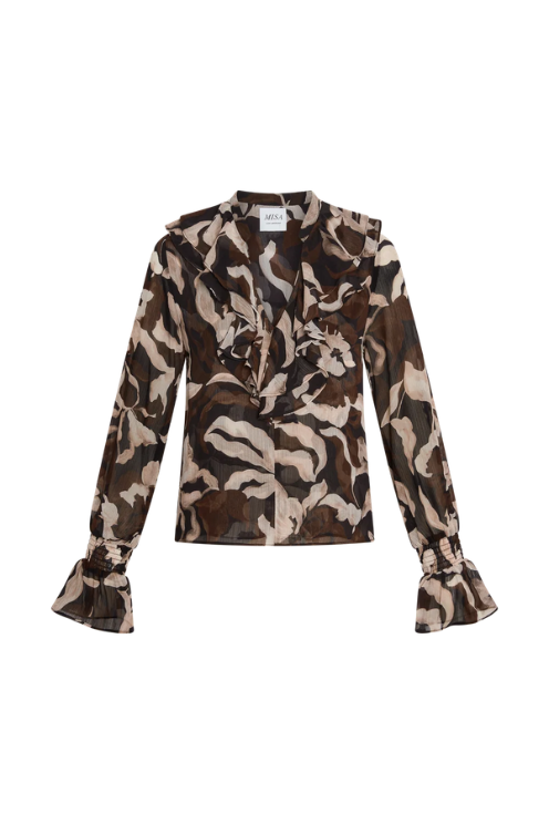 Thia Blouse - Chocolate Swirl