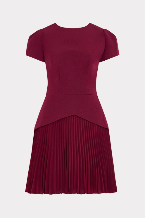 Haddy Pleated Short Sleeve Mini Dress