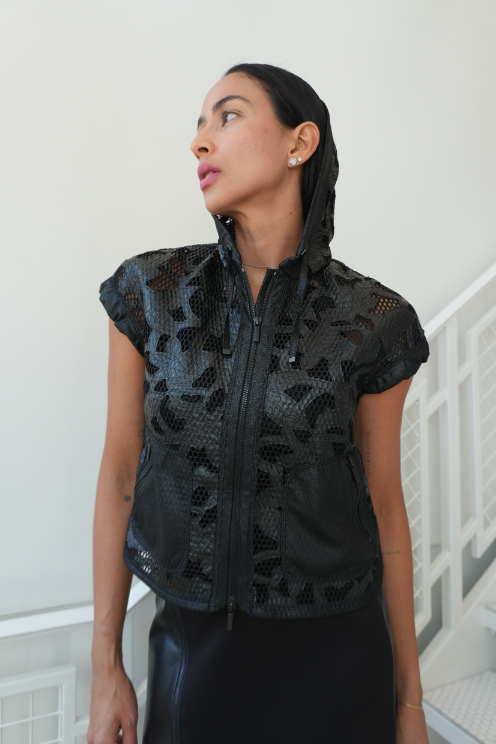 Laser-Cut Hooded Vest