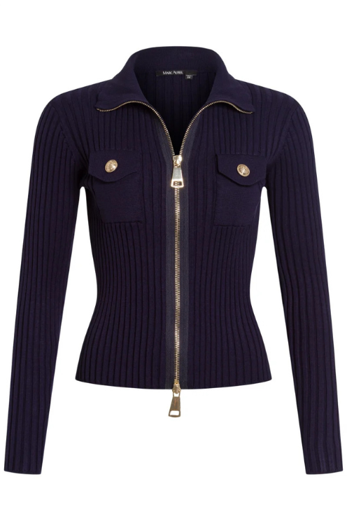 Ribbed Zip Cardigan