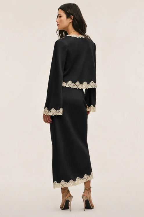 Fioretta Lace-Trimmed Crepe Top