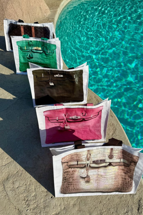 Designer Grocery Tote Green Croc