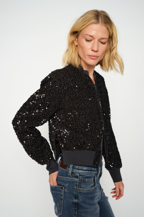 Sequin Bomber Jacket