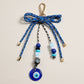 Evil Eye Charm Beaded Drop Bow Accent Bag Charm