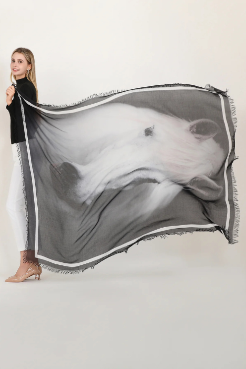 1002 Dark Horse Silk Modal Scarf
