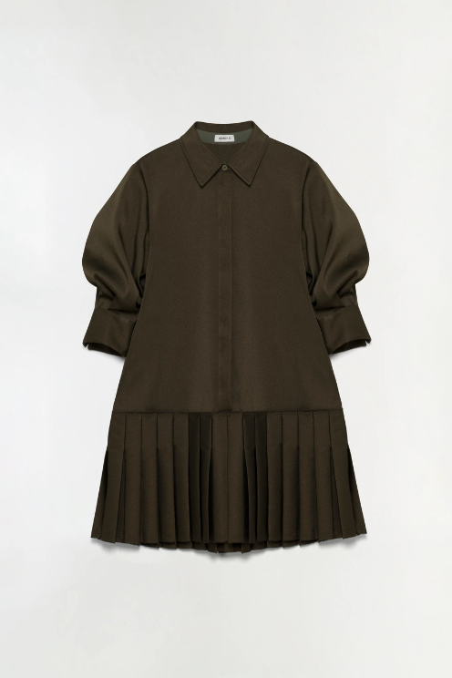 Regina Pleated Mini Shirt Dress