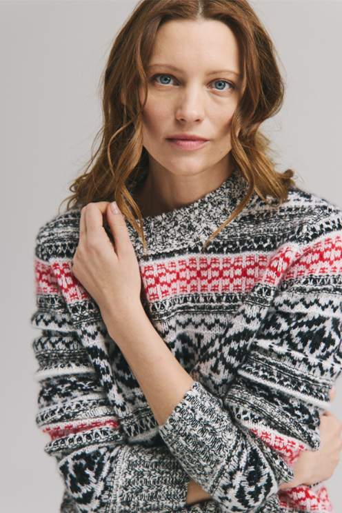Tweedy Jacquard Crew