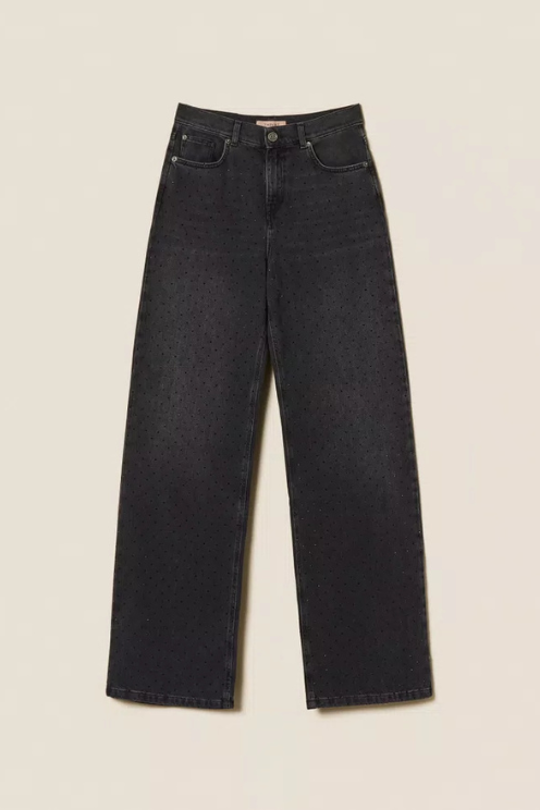 Black Rhinestone Jeans