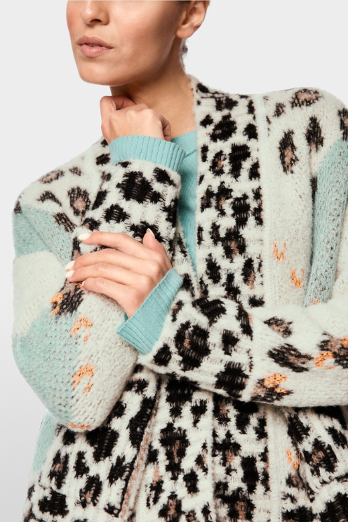 Patterned Open-front Cardi
