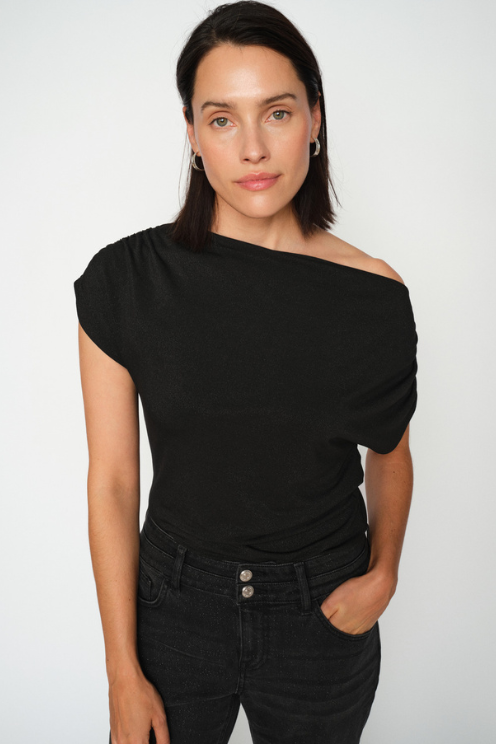 Shimmering Off-Shoulder Top