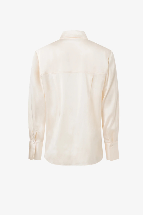 Stretch Silk Button Down Blouse