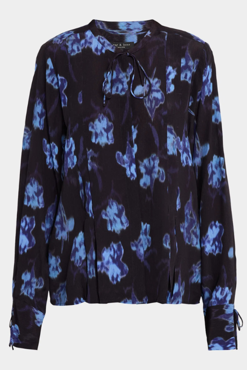 Arden Floral-Printed Pleated Blouse