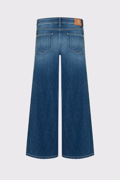Palazzo Patch Cropped Jeans